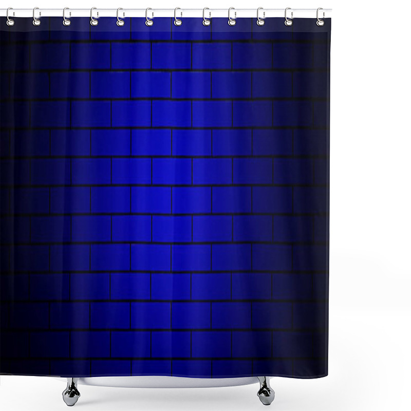 Personality  Dark Blue Gradient Brick Wall Texture Background Shower Curtains