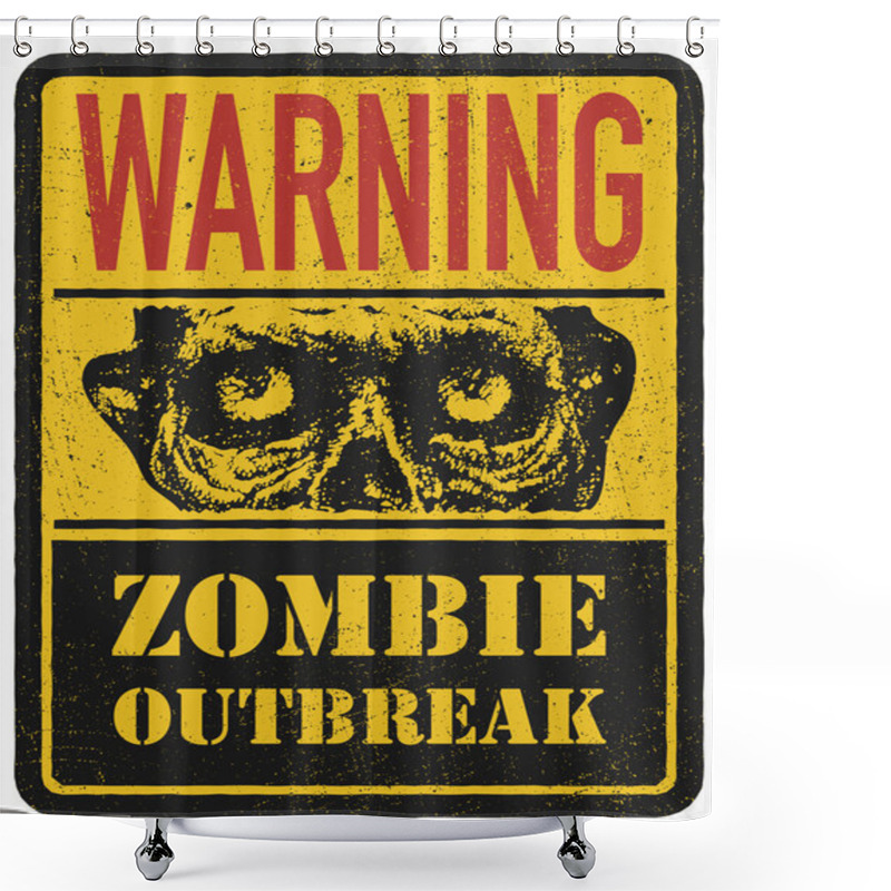 Personality  Zombie. Warning Sign. Hand Drawn. Vector Illustration Eps8 Shower Curtains