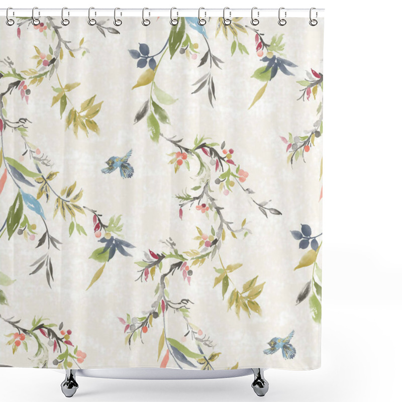 Personality  Vector Seamless Pattern Of White Floral Flowers. Floral Illustration On White Background Shower Curtains