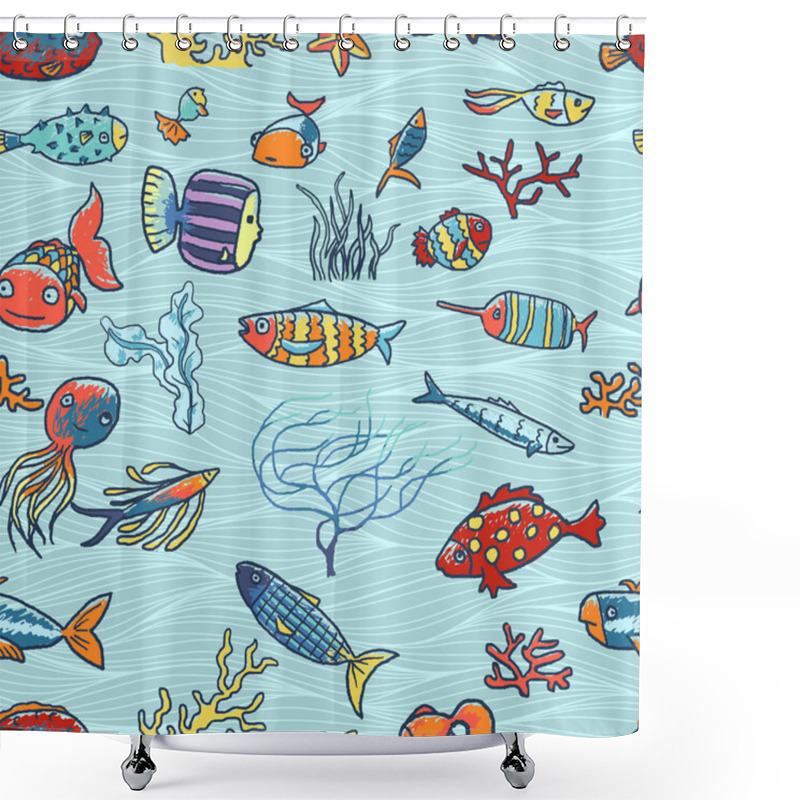 Personality  Fishes Pattern Shower Curtains