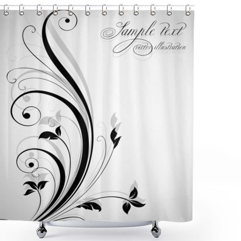 Personality  Hand Drawn Floral Background With Flowers, Greeting Vector Card For Retro Summer Design. Shower Curtains