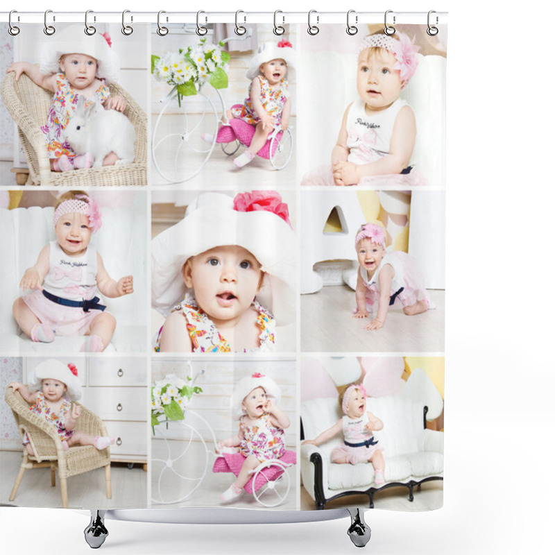 Personality  Baby Collage Shower Curtains