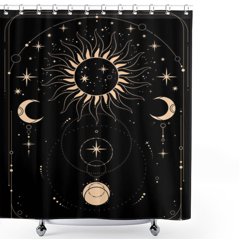 Personality  Gold Esoteric Composition Of Cosmic Elements Shower Curtains