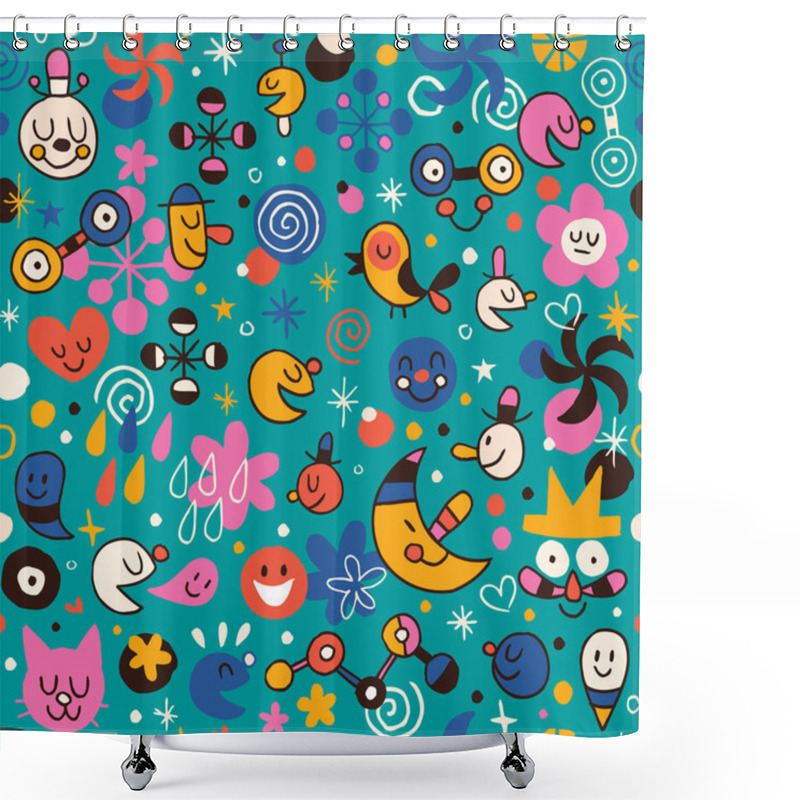 Personality  Fun Cartoon Pattern Shower Curtains