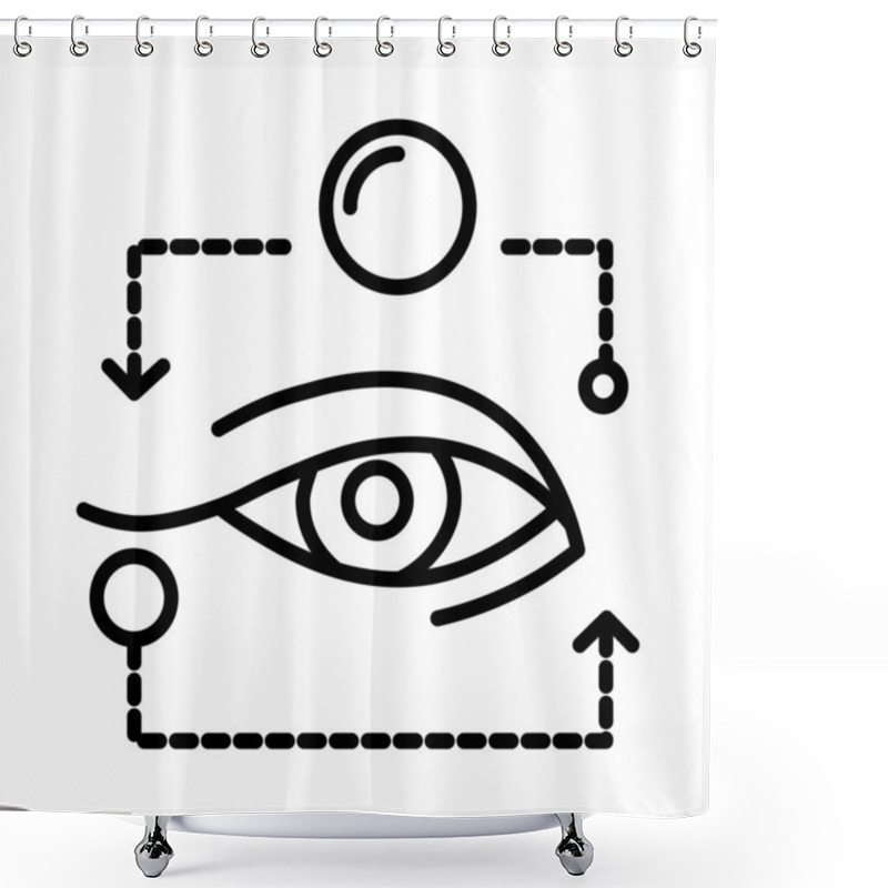 Personality  Eye Isolated Line Icon, Ophthalmology And Eyesight Treatment Shower Curtains