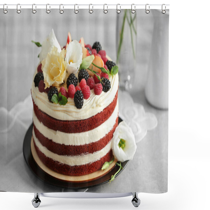 Personality  Delicious Cake On Table Shower Curtains