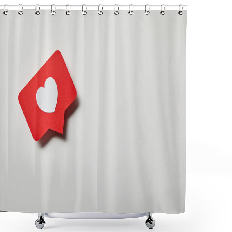 Personality  Red Paper Like Card On White Surface Shower Curtains