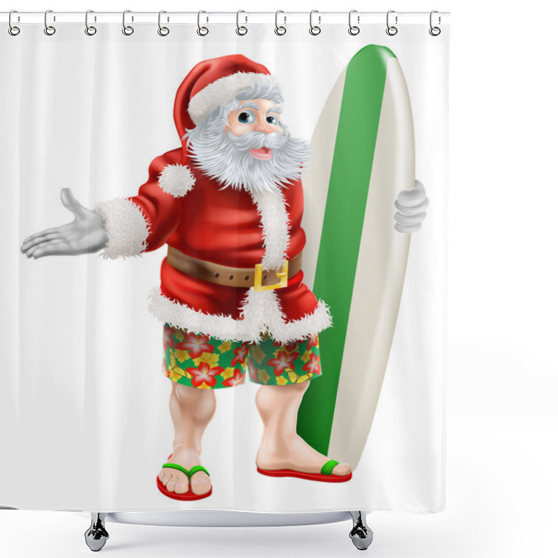 Personality  Surf Santa Shower Curtains