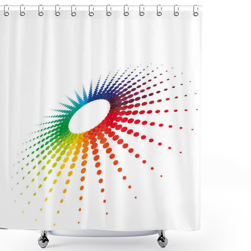 Personality  Spectral Star Of Halftone On A White Background. Shower Curtains