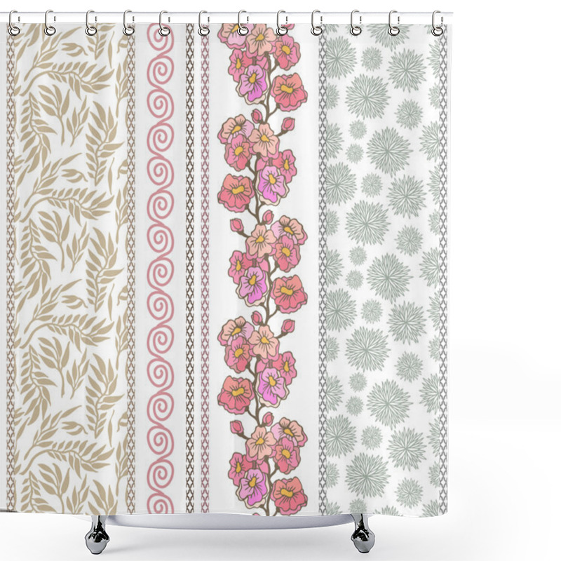 Personality  Set Of Rich Retro Lace Borders With Bohemian Motifs. Shower Curtains