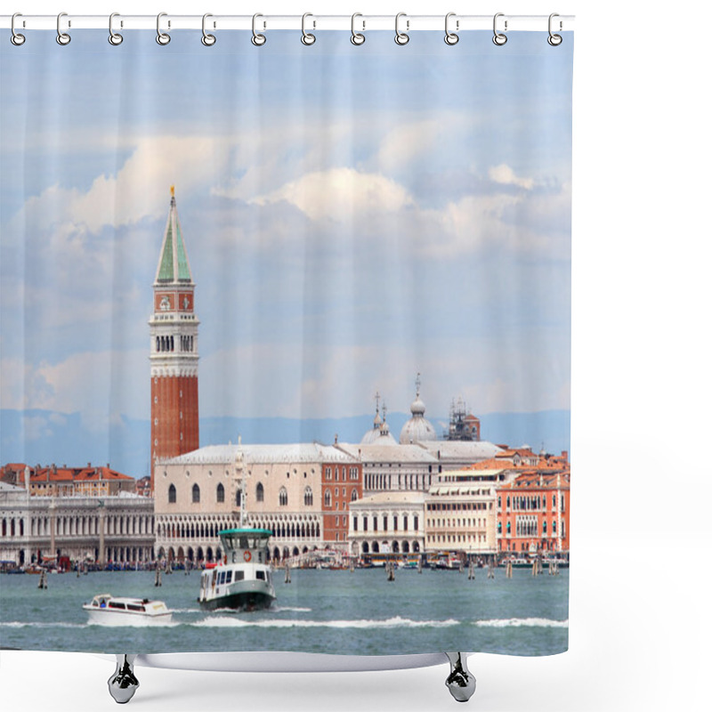 Personality  Venice With The Bell Tower Of Saint Mark And The Boats Into The  Shower Curtains