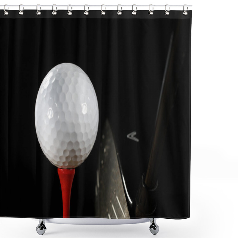 Personality  Golf Ball On Tee Shower Curtains