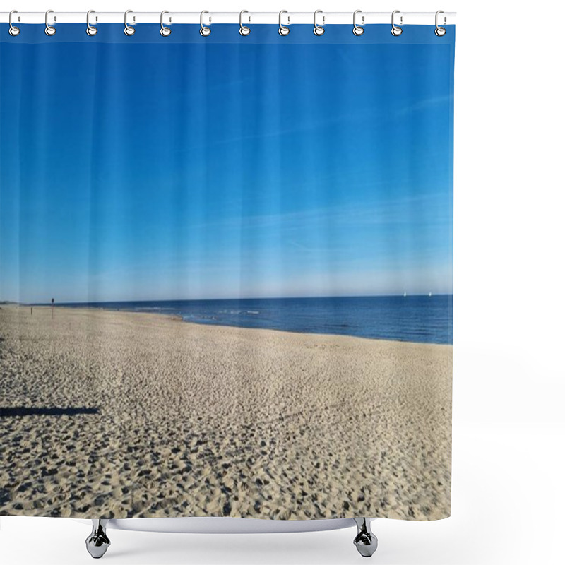 Personality  Endless Expanse On The Beach Of North Holland, The Netherlands, Here Near Julianadorp Shower Curtains