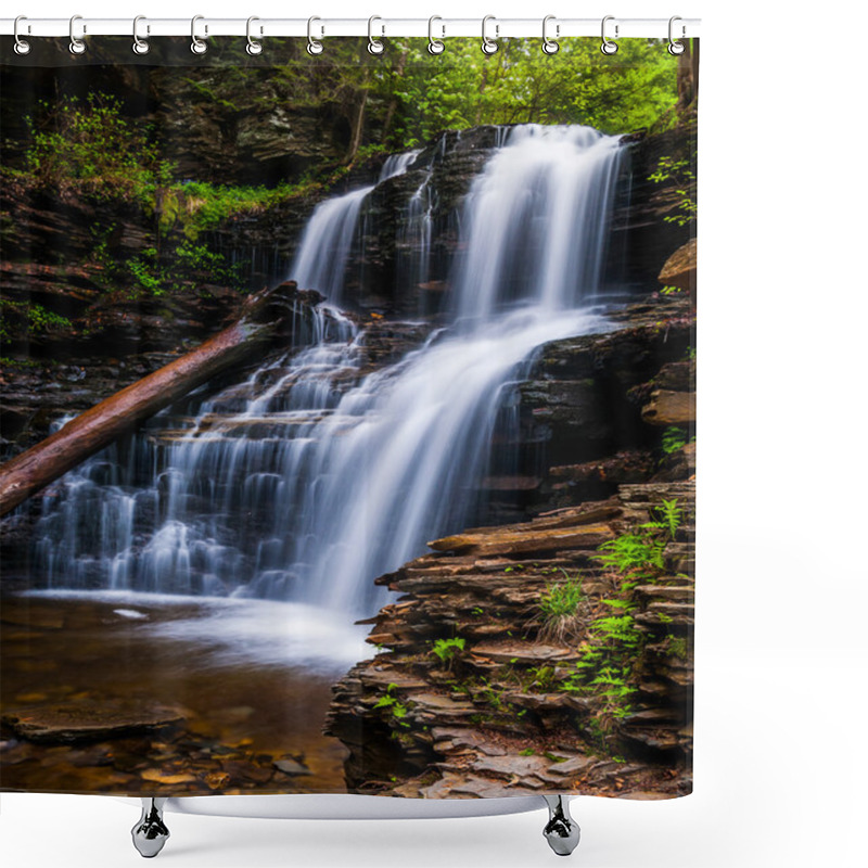 Personality  Shawnee Falls, At Ricketts Glen State Park, Pennsylvania. Shower Curtains