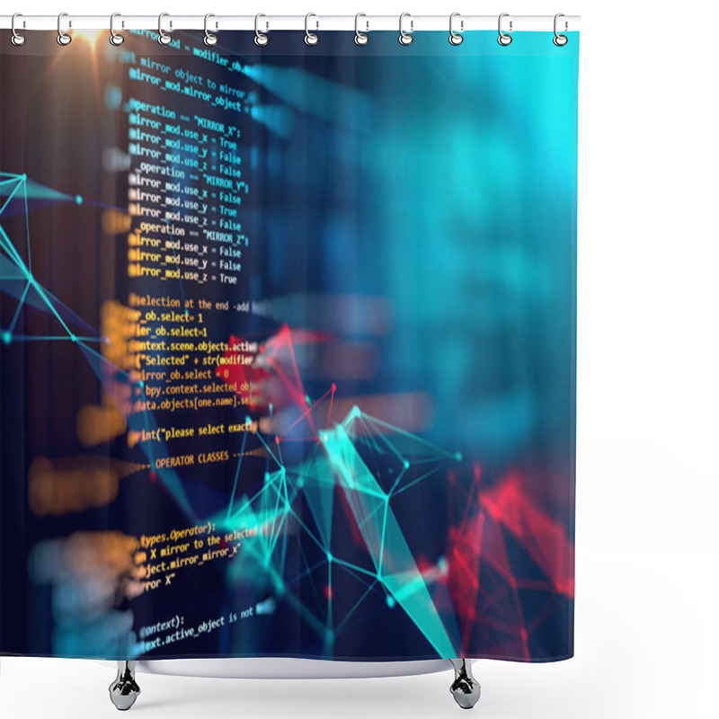 Personality  Programming Code Abstract Technology Background Of Software Deve Shower Curtains