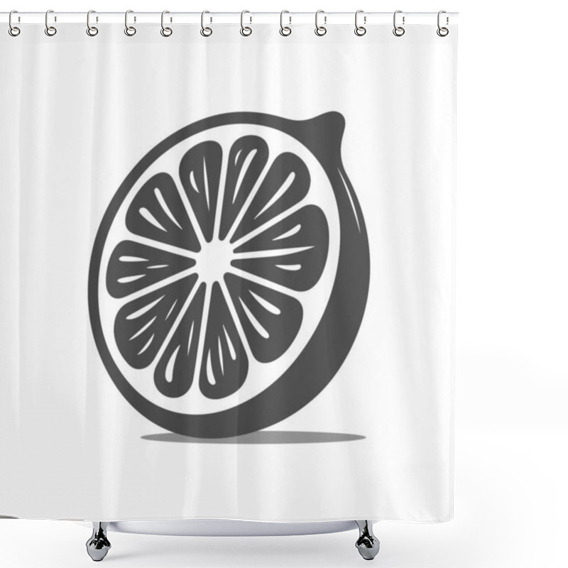 Personality  Refreshing Lemon Silhouette Perfect For Natural, Fresh, And Citrus-themed Artwork And Branding. Shower Curtains