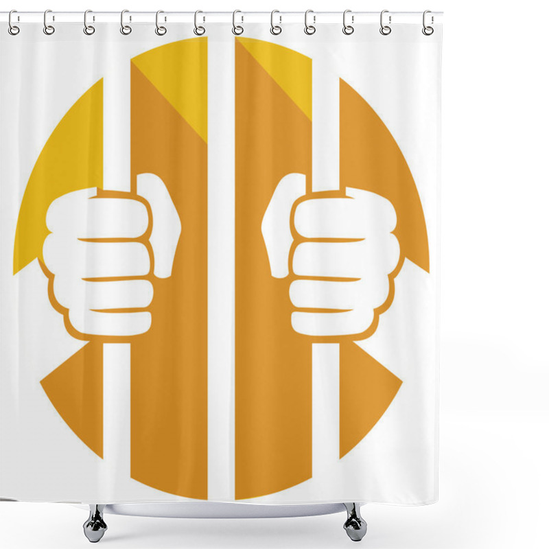 Personality  Hands Holding Prison Bars Icon Shower Curtains