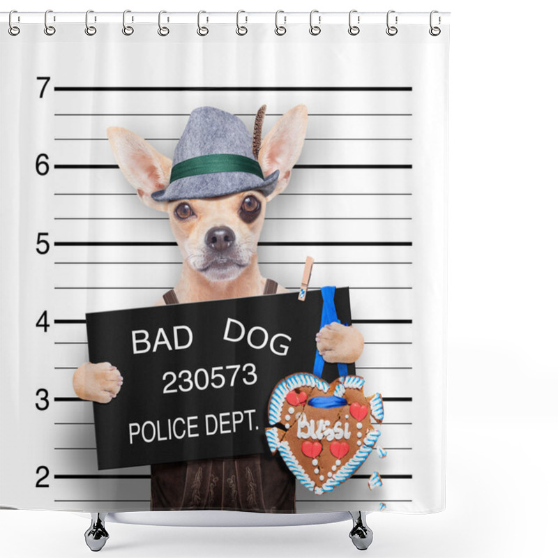 Personality  Bavarian Beer Mugshot Dog Shower Curtains