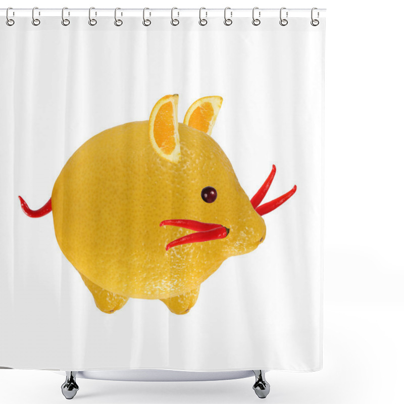 Personality  Little Creature Made Of Lemon And Peper Shower Curtains