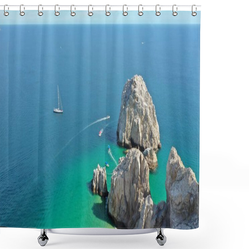 Personality  Beautiful Aerial View Of Cabo San Lucas Arch Shower Curtains