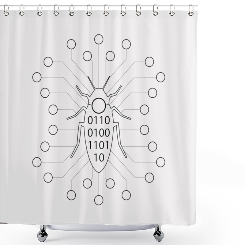 Personality  Bug Icon Line Element.  Illustration Of Bug Icon Line Isolated On Clean Background For Your Web Mobile App Logo Design. Shower Curtains