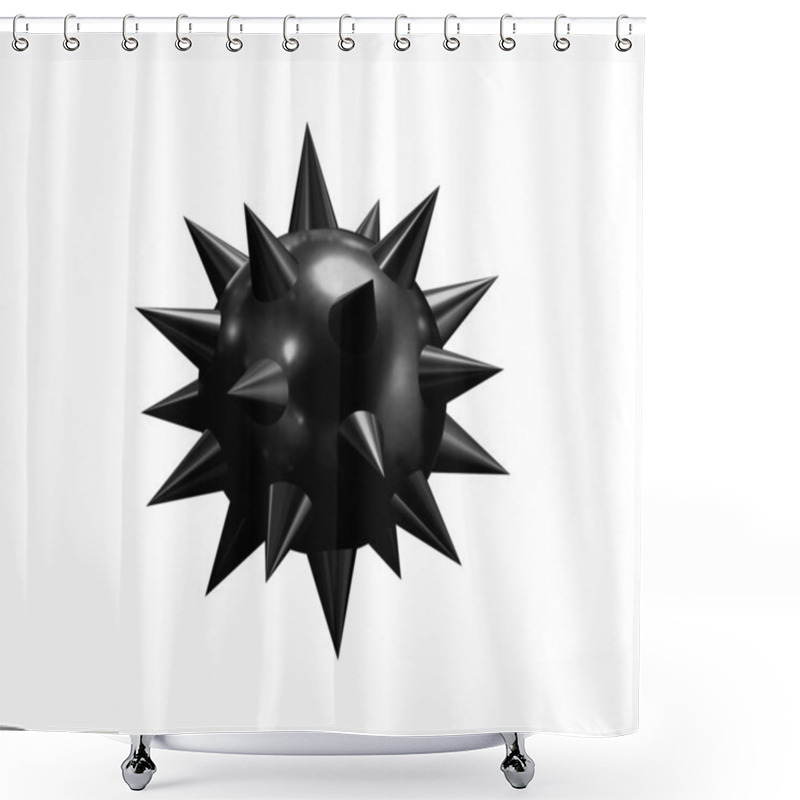 Personality  Round Bomb With Lit Fuse On White Background Shower Curtains