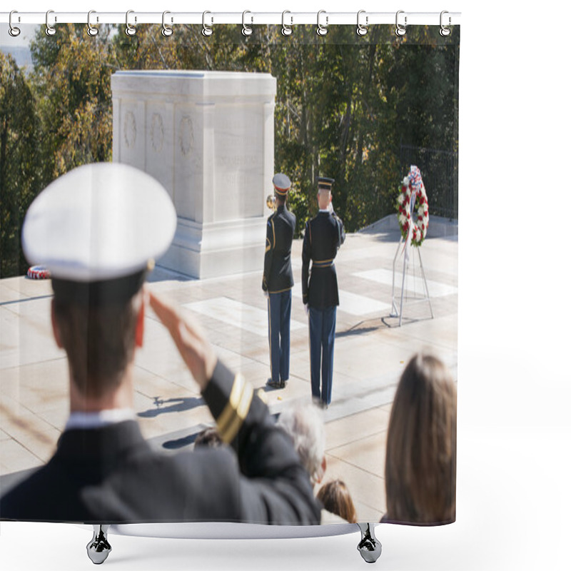 Personality  Changing Of Guard Ceremony At Tomb Of Unknown Soldier Arlington Shower Curtains