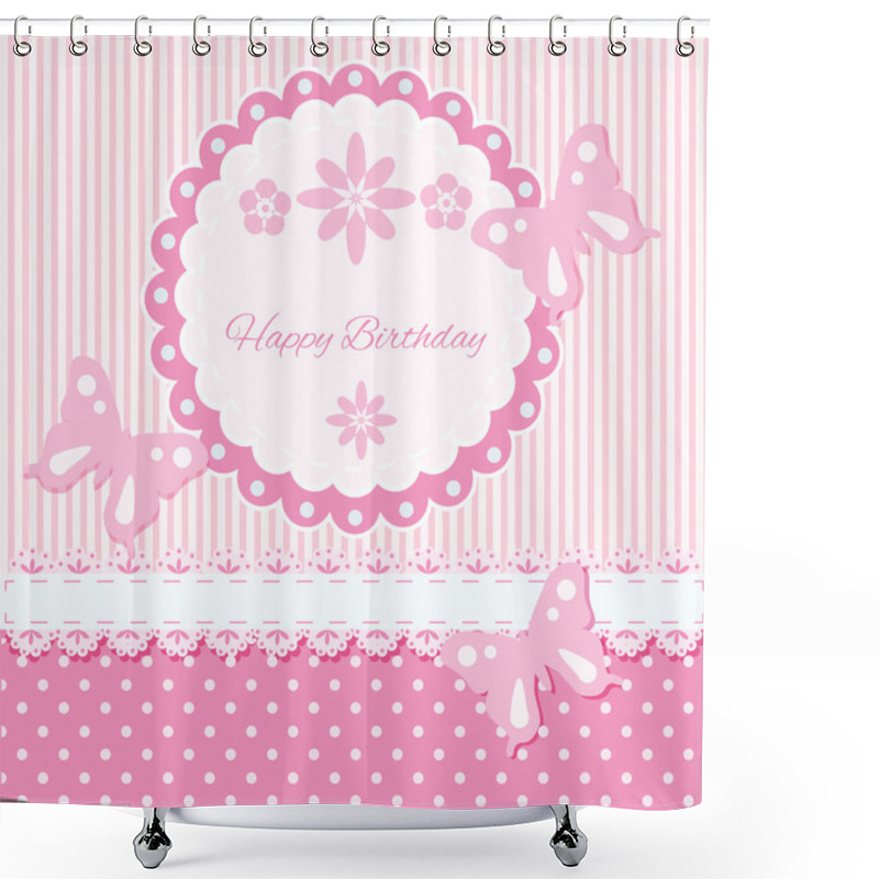 Personality  Vector Birthday Card,  Vector Illustration   Shower Curtains