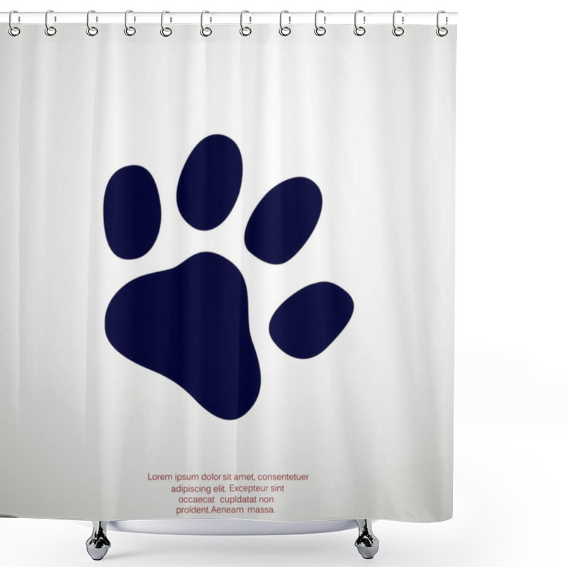 Personality  Dog Paw Track Simple Icon Shower Curtains