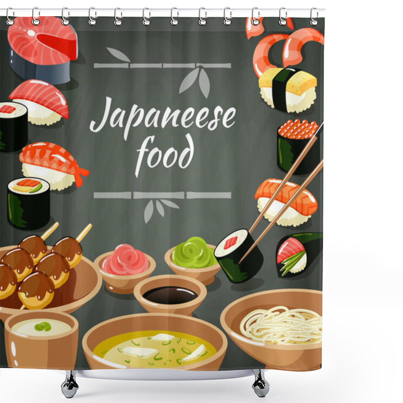 Personality  Sushi Food Illustration Shower Curtains