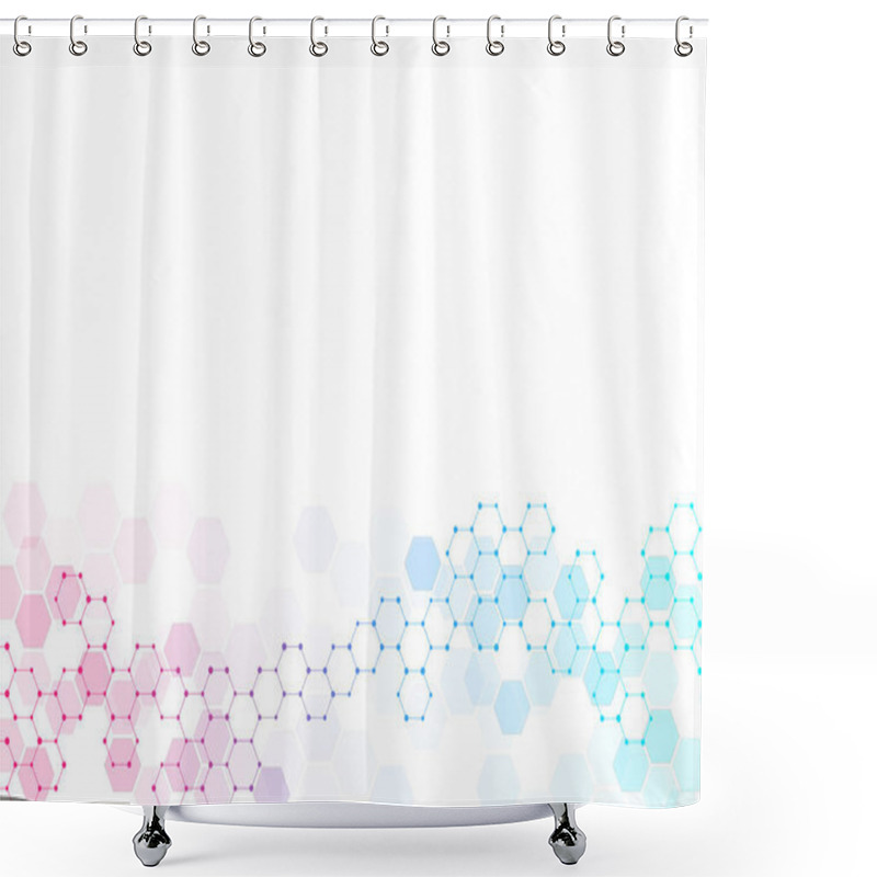 Personality  Abstract Molecular Structure And Chemical Elements. Medical, Science And Technology Concept. Vector Geometric Background From Hexagons. Shower Curtains