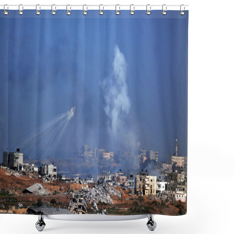 Personality  Aerial Bombing Explosion In Gaza Strip Shower Curtains