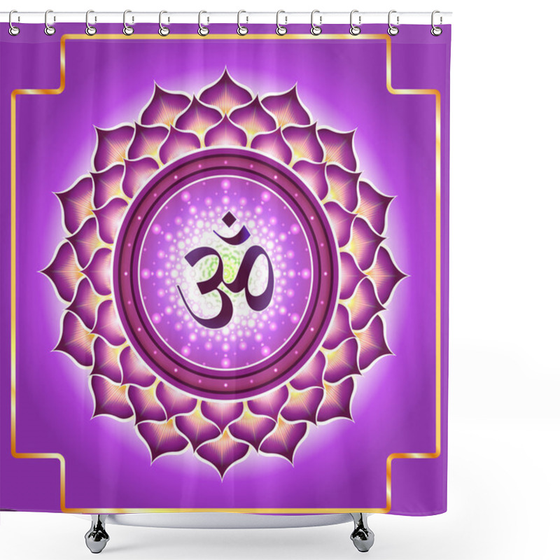 Personality  Chakra Sahasrara Shower Curtains