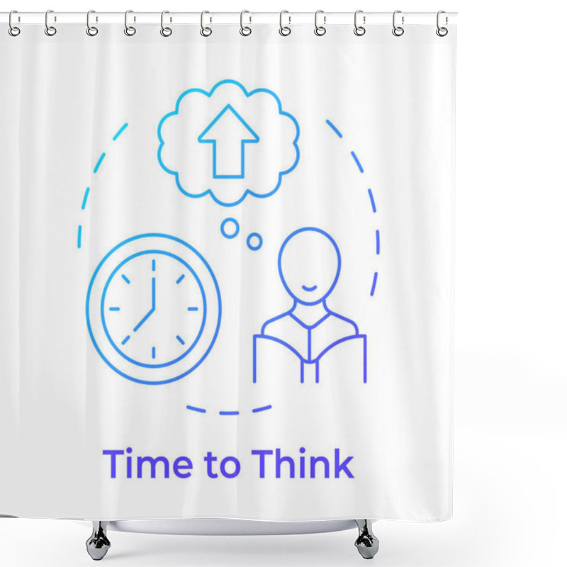 Personality  Time To Think Blue Gradient Concept Icon. Offering Flexible Timing For Students With Needs. Special Education. Round Shape Line Illustration. Abstract Idea. Graphic Design. Easy To Use In Article Shower Curtains