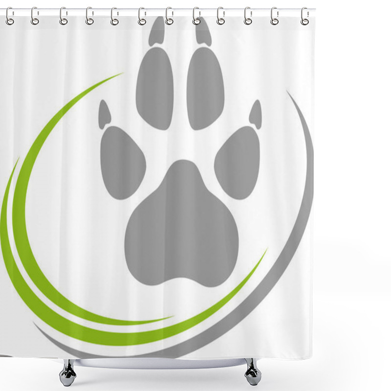 Personality  Dog Paw, Wolf Paw, Logo, Button Shower Curtains