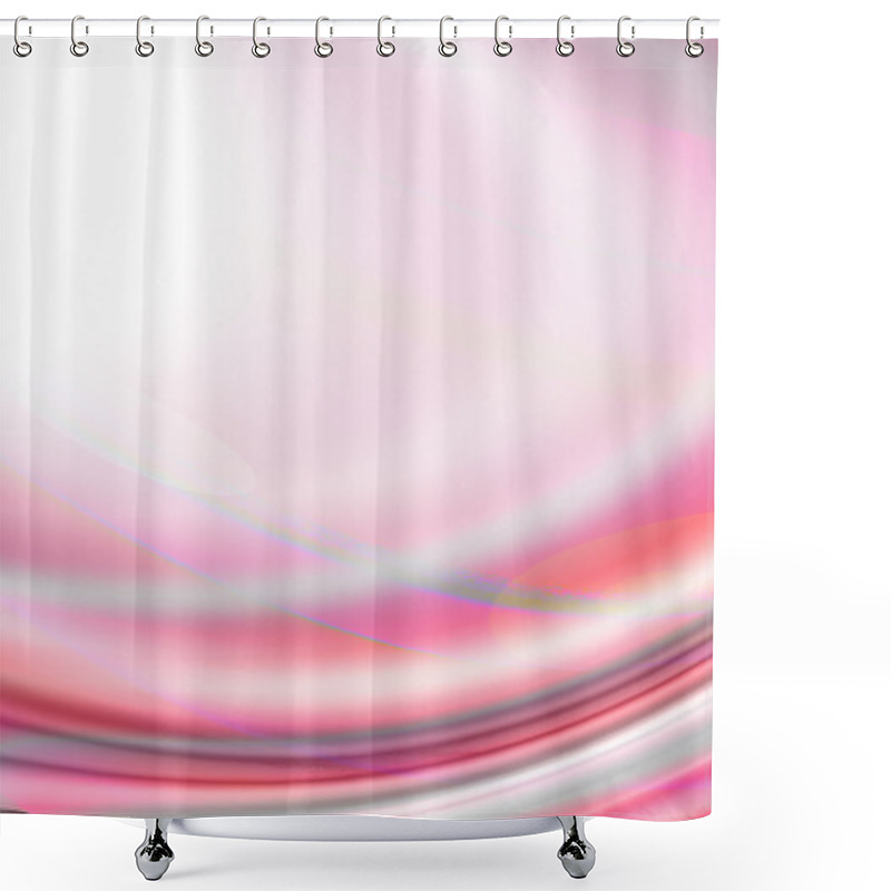 Personality  Pink Background With Back Light Covered Divergent Oval Waves  Shower Curtains