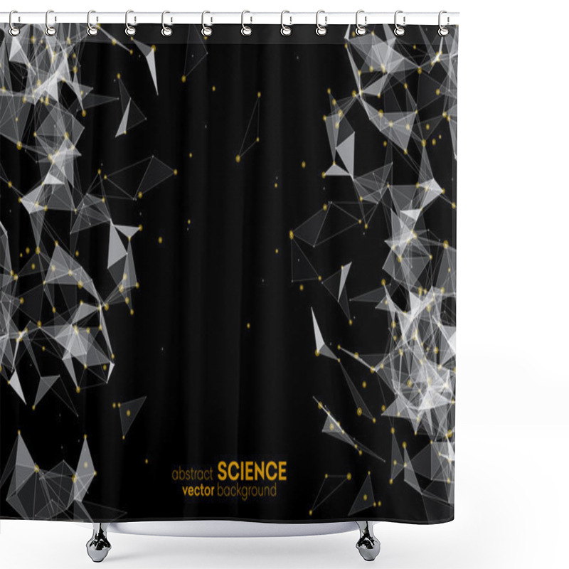 Personality  Wireframe Mesh Polygonal Background. Shower Curtains