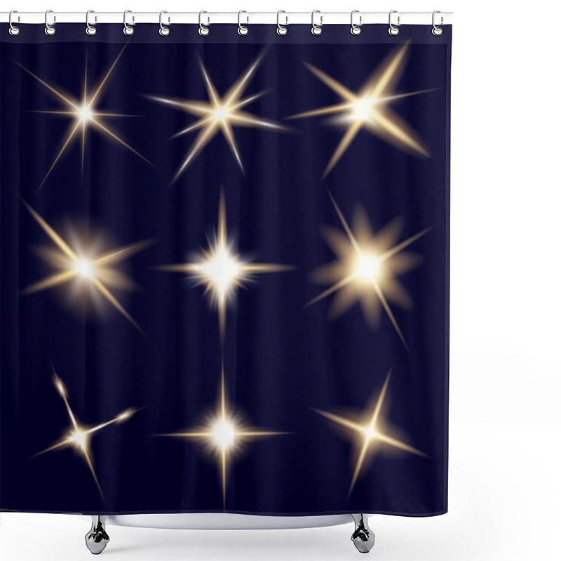 Personality  Creative Concept Vector Set Of Glow Light Effect Stars Bursts With Sparkles Isolated On Black Background. For Illustration Template Art Design, Banner For Christmas Celebrate, Magic Flash Energy Ray Shower Curtains