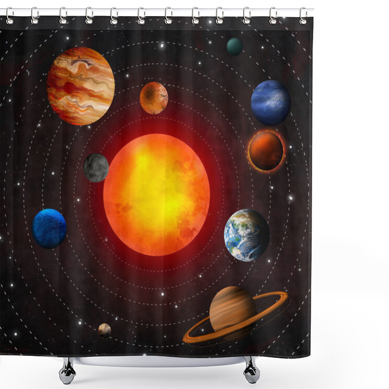 Personality  Galaxy With Stars And Planets, Illustration. Fantasy World Shower Curtains