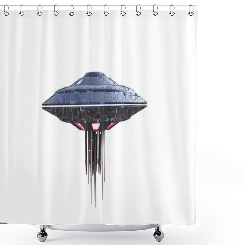 Personality  Ufo Spaceship Shower Curtains