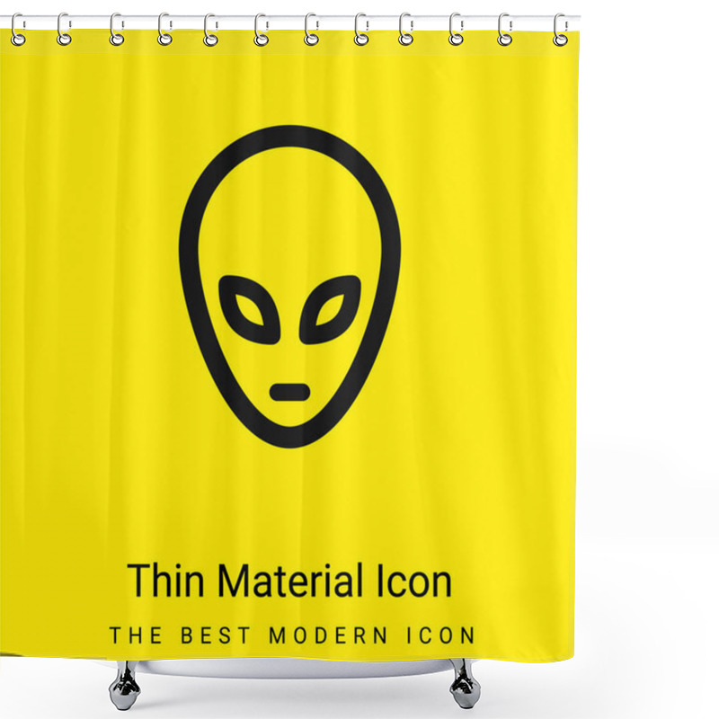 Personality  Alien Minimal Bright Yellow Material Icon Shower Curtains