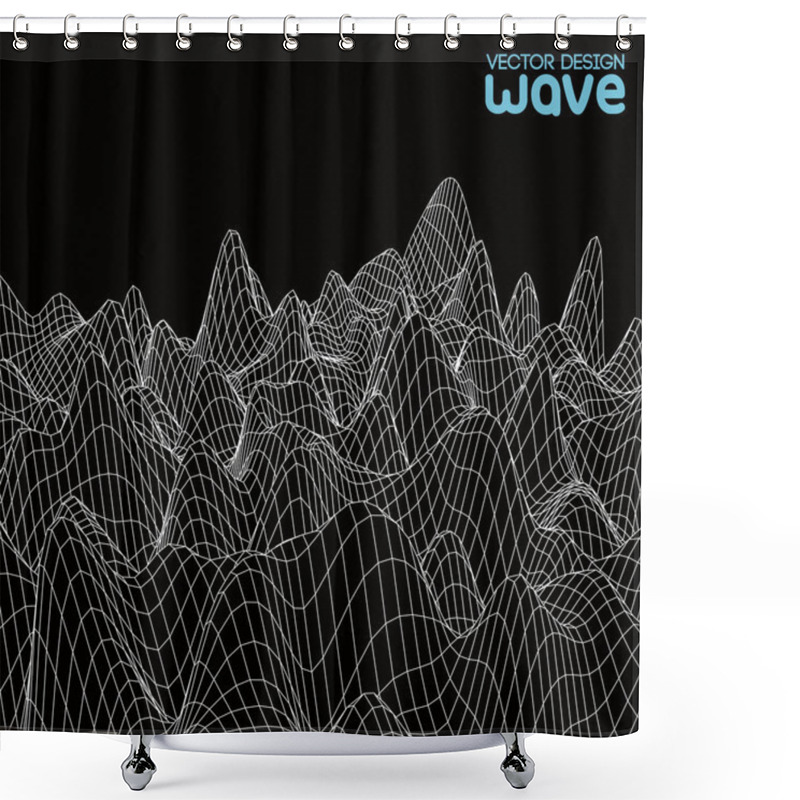 Personality  Abstract Wave Background. Vector Design. Shower Curtains