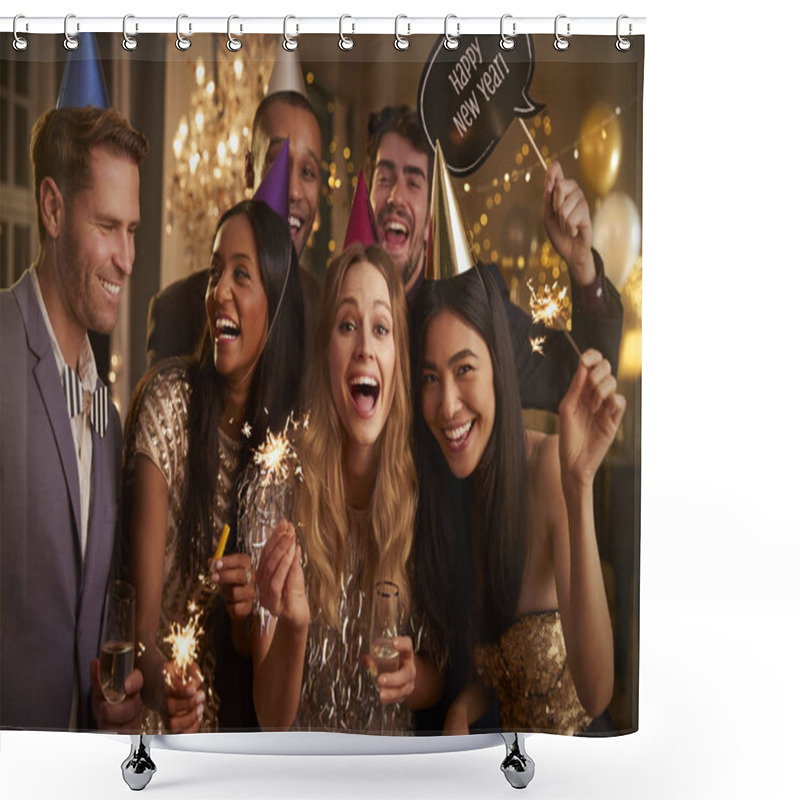 Personality  Group Of Friends Celebrating Shower Curtains