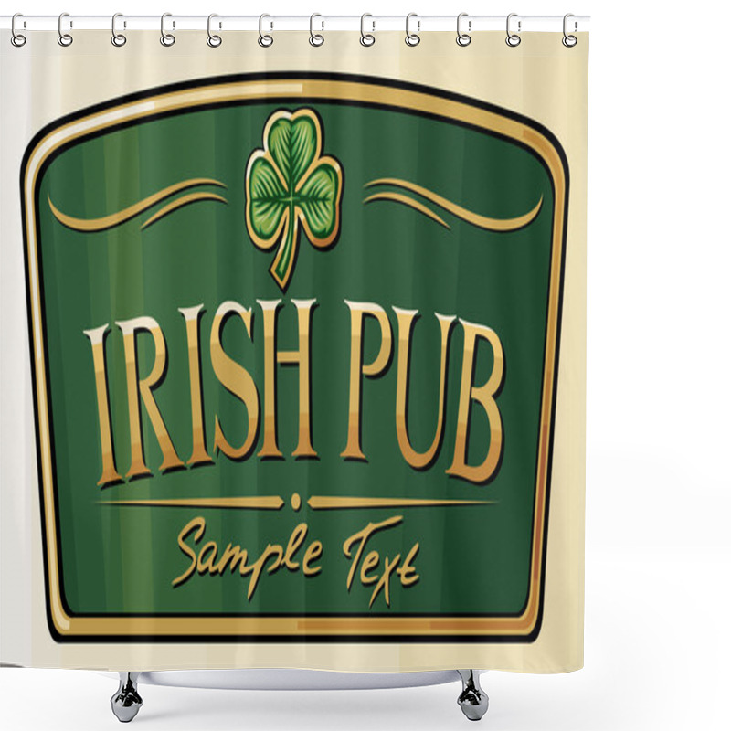 Personality  Irish Pub Label Design Shower Curtains