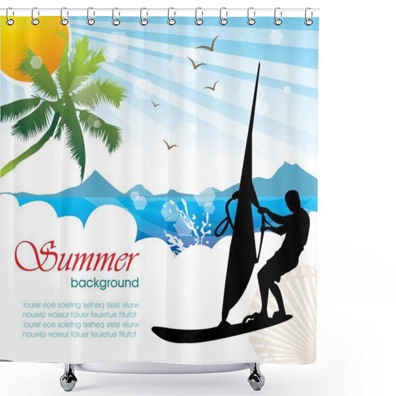 Personality  Summer Holiday Vector Design 03 Shower Curtains