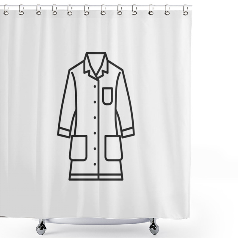 Personality  Lab Coat Line Icon Shower Curtains