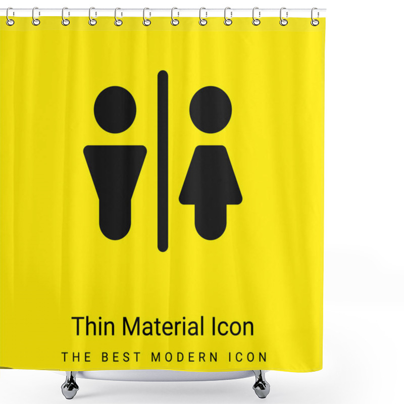 Personality  Bathroom Minimal Bright Yellow Material Icon Shower Curtains