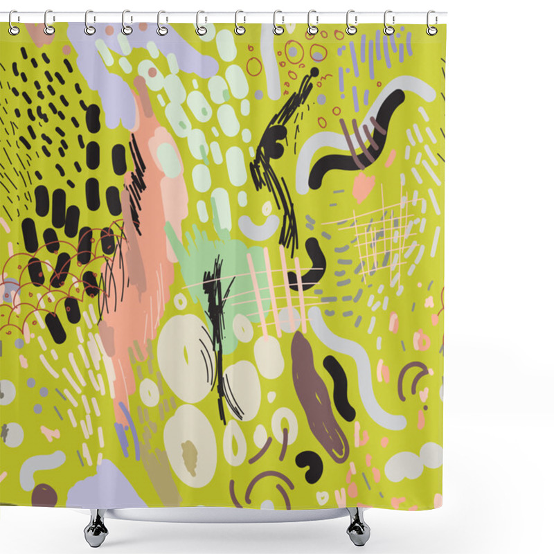 Personality  Digital Brush Strokes Seamless Pattern Shower Curtains