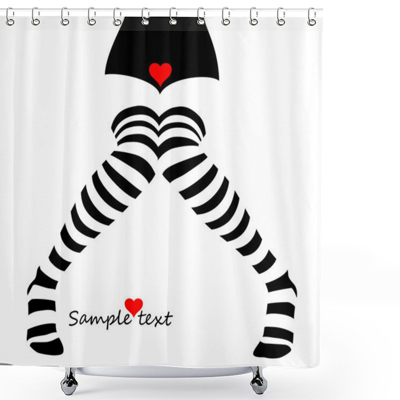 Personality  Womans Legs In Striped Stockings Shower Curtains