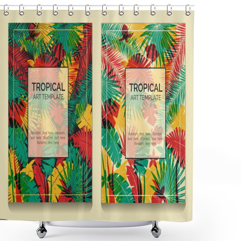 Personality  Tropical Offset Print Effect Jungle Templates Shower Curtains